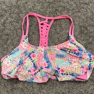 A large bright swimsuit top